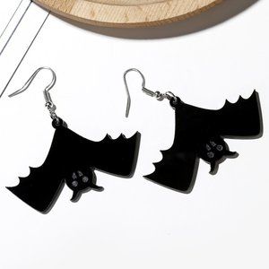 Halloween Vampire Bat Black Dangle Earrings
